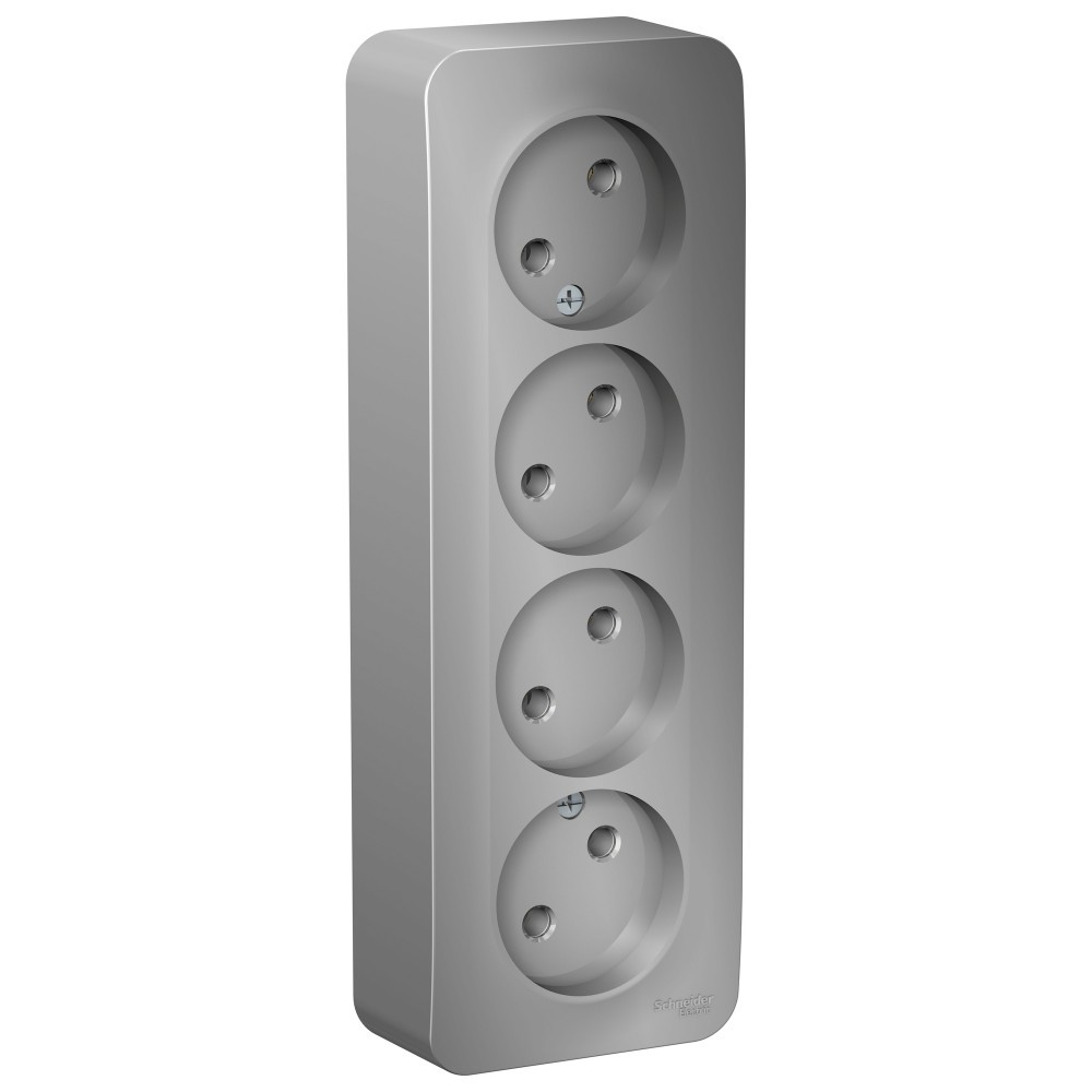 0cjo8gmt Розетка Schneider Electric BLANCA 4х-мест. О/У 16А/250В АЛЮМИНИЙ — изображение 1