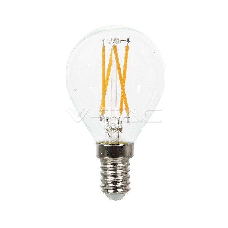 184211647_filamentnaya-lampa-v-tac Филаментная лампа V-Tac 4 Вт, 400lm, х-нить, стекло, P45, Е14, 2700К — изображение 1