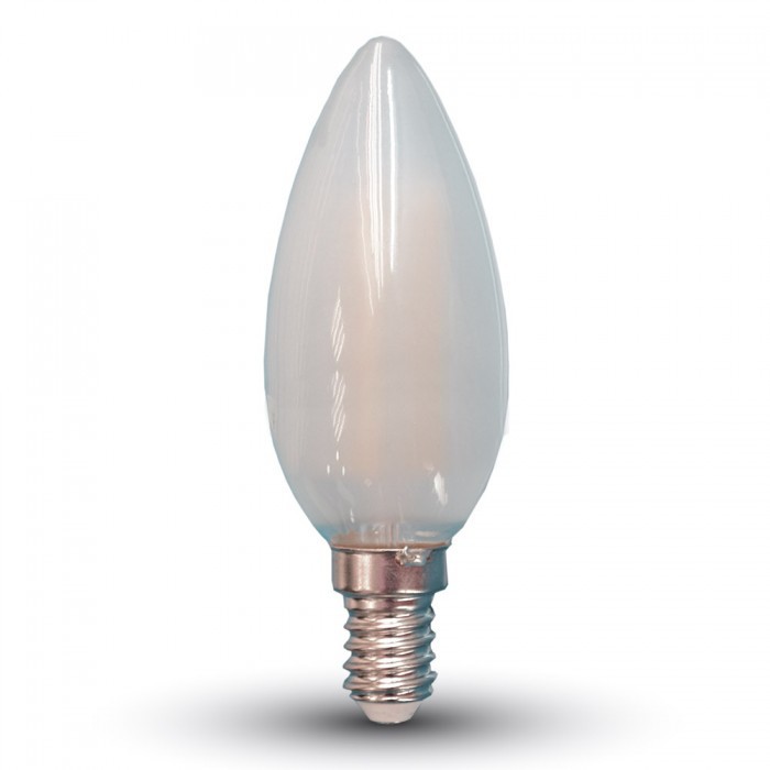 94316705_filamentnaya-lampa-v-tac ФИЛАМЕНТНАЯ ЛАМПА V-TAC 4 ВТ, 400LM, СВЕЧА, МАТОВОЕ СТЕКЛО, Е14, 2700К — изображение 1