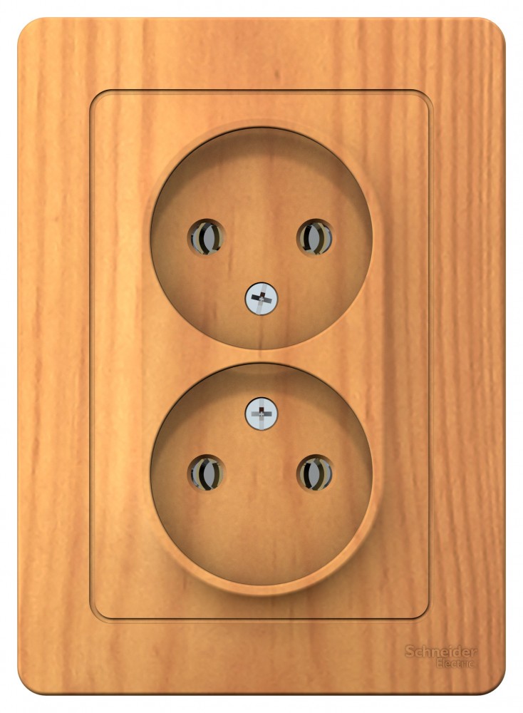 qufemi6t Розетка Schneider Electric BLANCA 2х-мест. С/У 16А/250В ЯСЕНЬ — изображение 1
