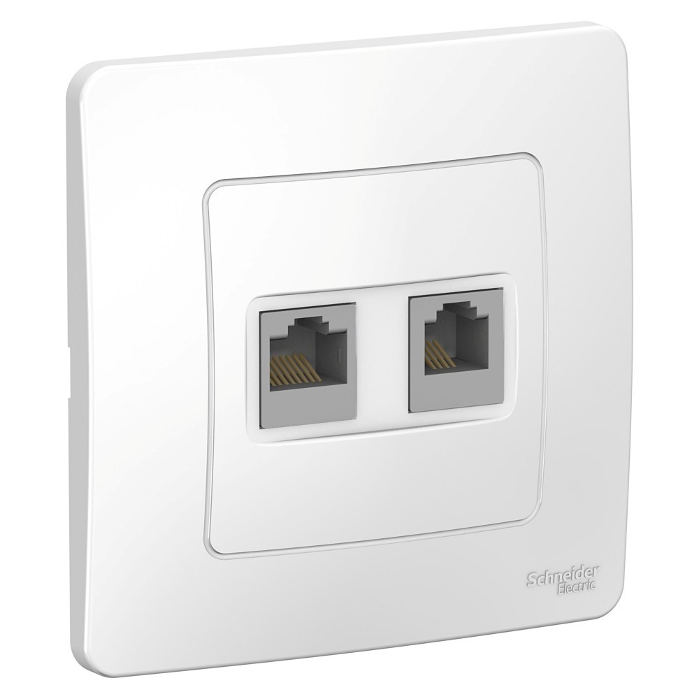 yfgtiyru Блок розеток Schneider Electric BLANCA комп. RJ45 + телеф. RJ11 С/У БЕЛЫЙ — изображение 1